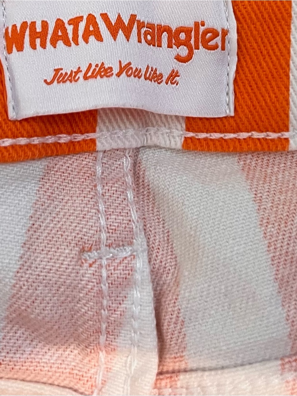 WHATAWrangler Orange and White Striped Jeans - Picture 3 of 8